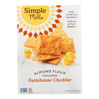 Simple Mills Farmhouse Cheddar Almond Flour Crackers, 4.25 oz (Case of 6)