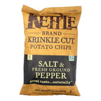 Kettle Brand Krinkle Cut Salt & Pepper Potato Chips, 13 oz (Case of 9)