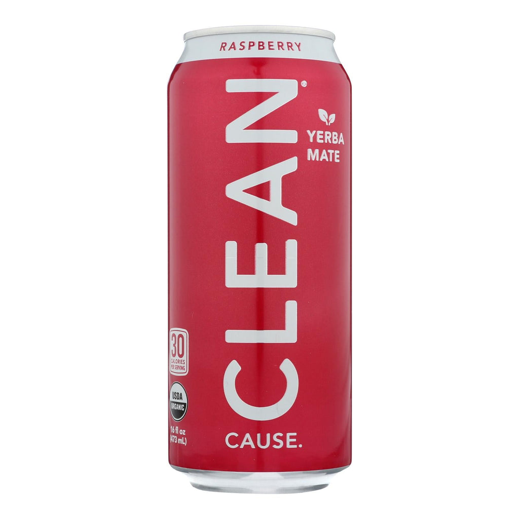 Clean Cause Raspberry Yerba Mate, 16 fl oz (Case of 12)