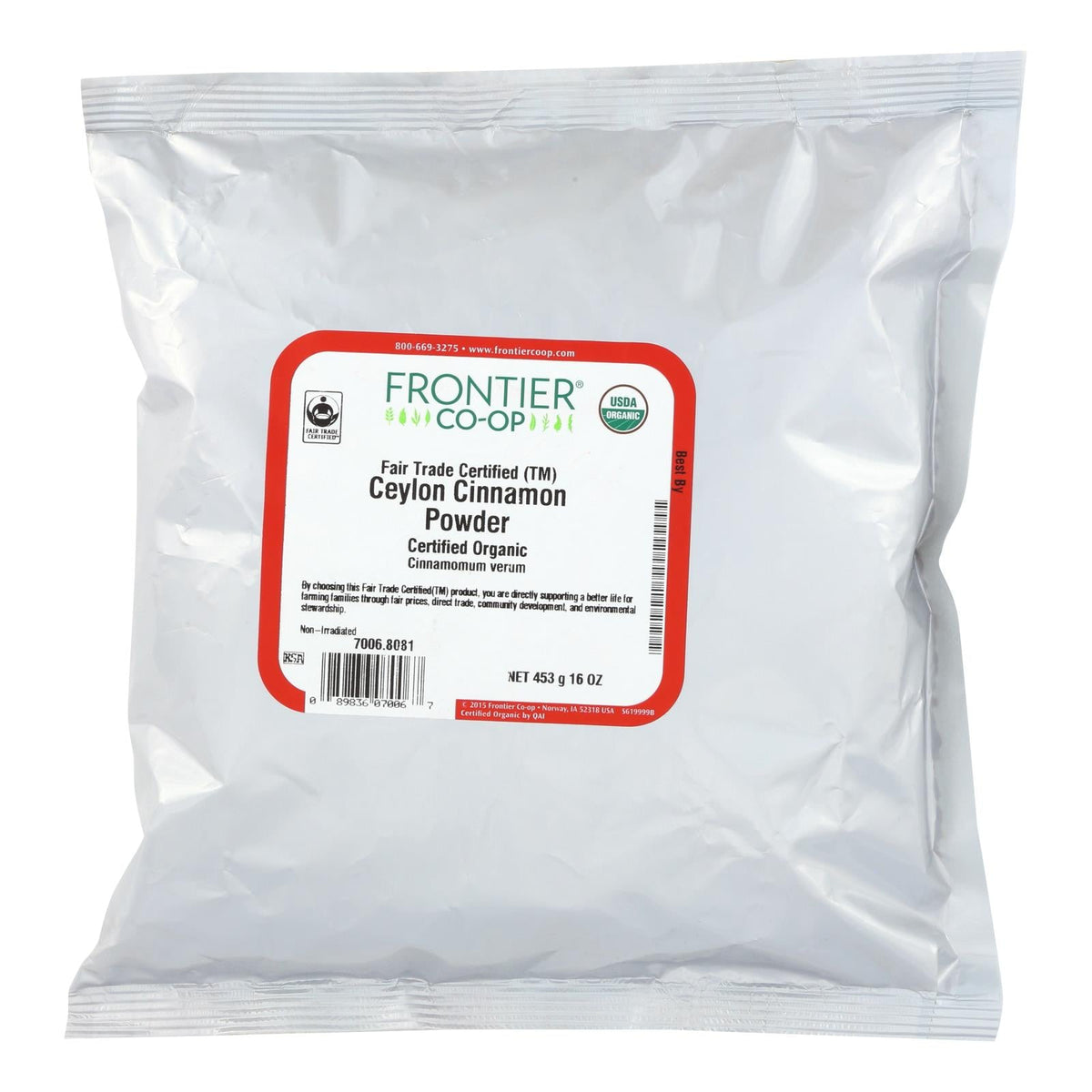 Frontier Co-op Organic Fair Trade Ceylon Cinnamon Powder, 1 lb Bulk