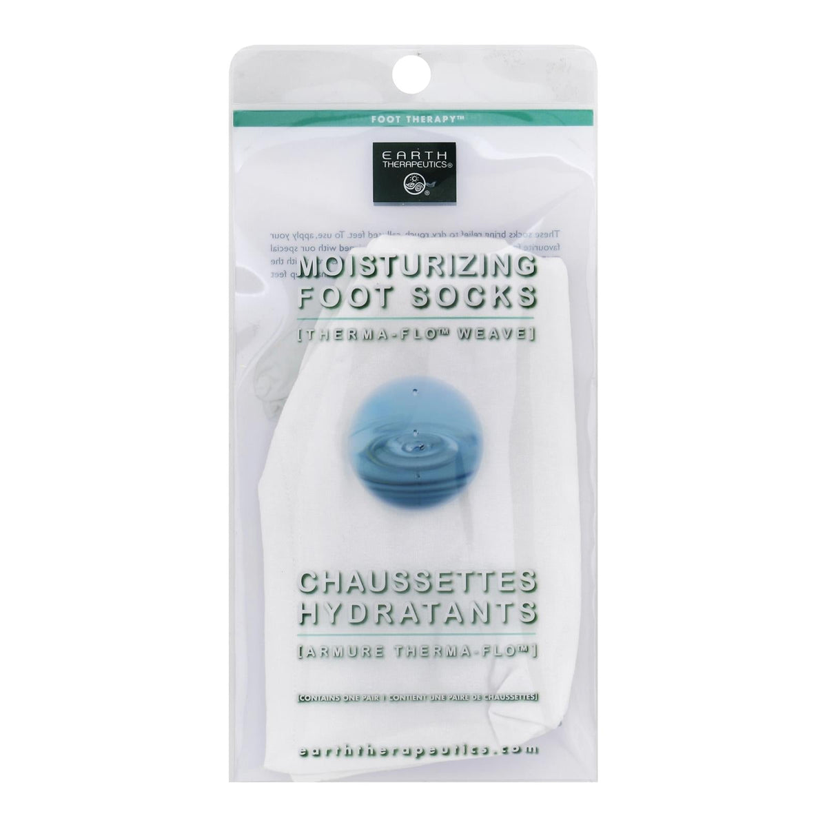 Earth Therapeutics White Moisturizing Foot Socks, 1 Pair