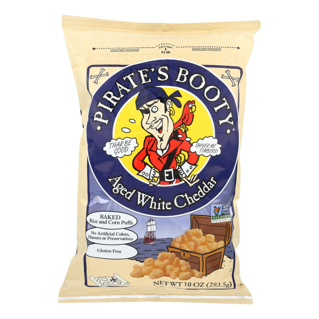 Pirate Brands Booty Puffs Aged White Cheddar, 10 oz (Case of 6)