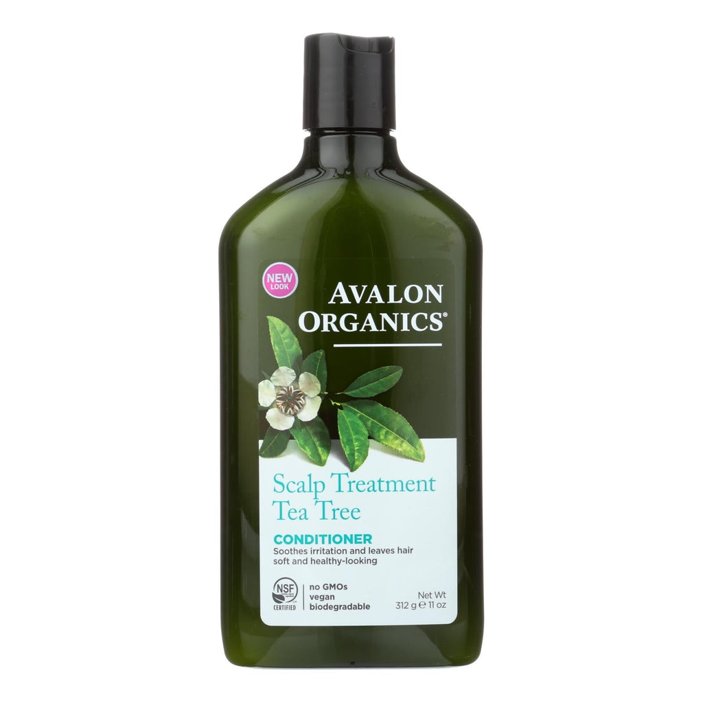Avalon Organics Scalp Treatment Tea Tree Conditioner, 11 fl oz (Case of 3)