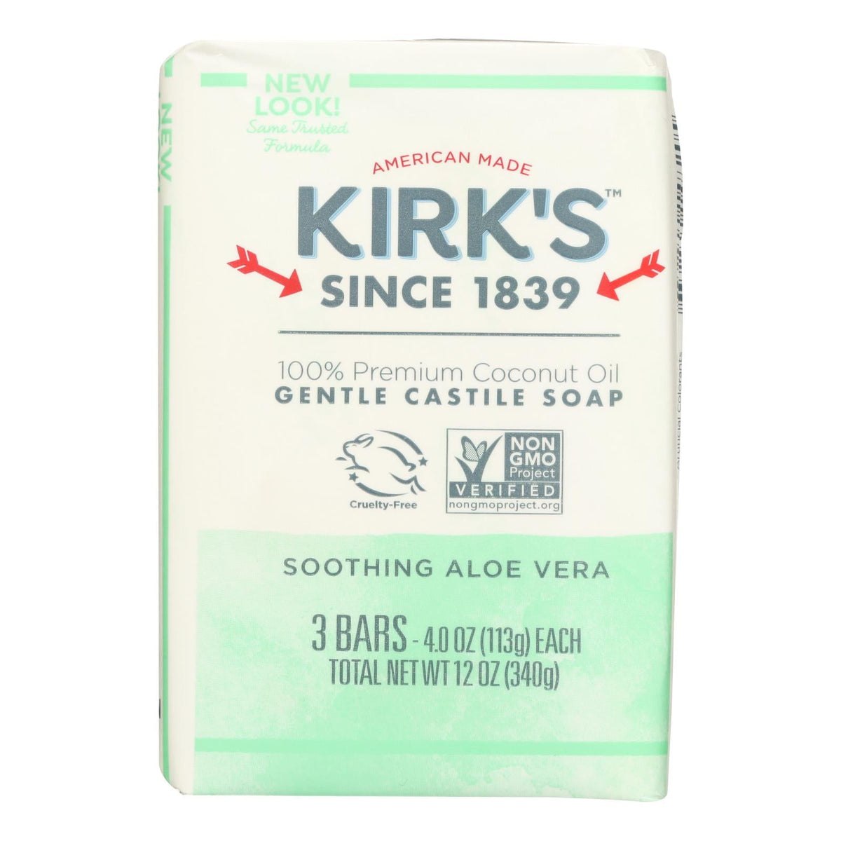 Kirk's Coco Castile Bar Soap, Aloe Vera, 0.75 oz (Case of 3)