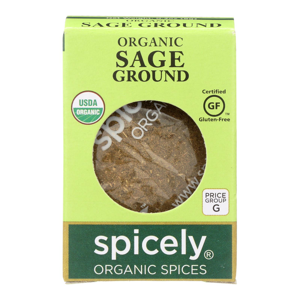 Spicely Organics Organic Ground Sage, 0.3 oz (Case of 6)
