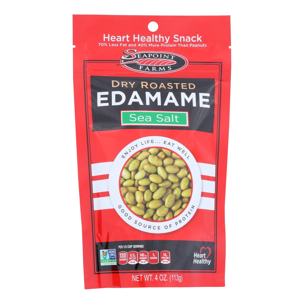 Seapoint Farms Sea Salt Dry Roasted Edamame, 4 oz (Case of 12)