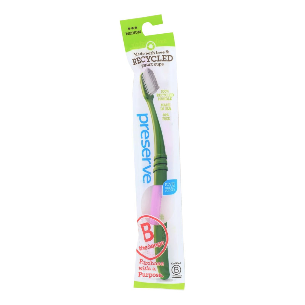 Preserve Adult Toothbrush, Medium, Assorted Colors (Case of 6)