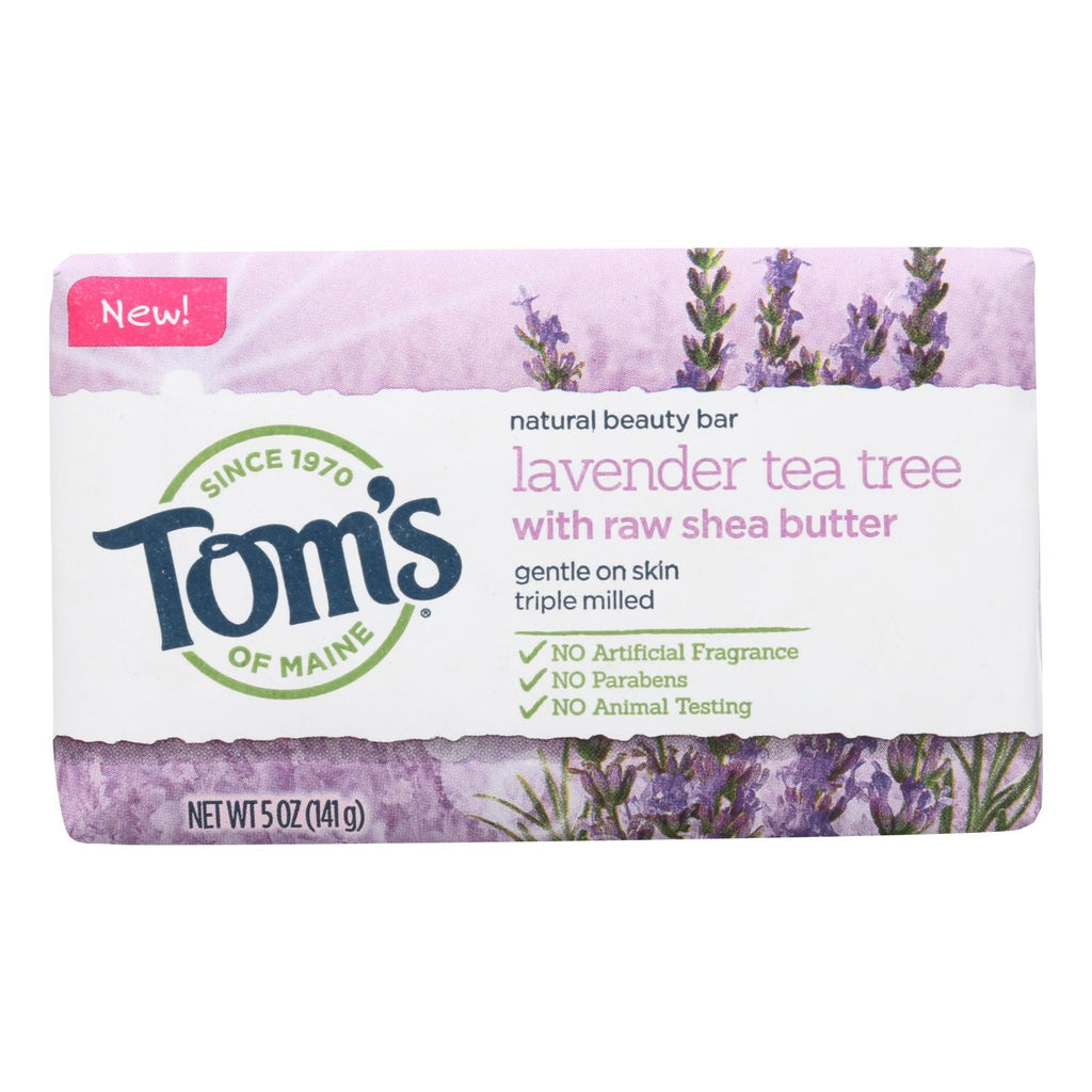 Tom's Of Maine Beauty Bar Soap - Lavender Tea Tree (Pack of 6) - 5 Oz.