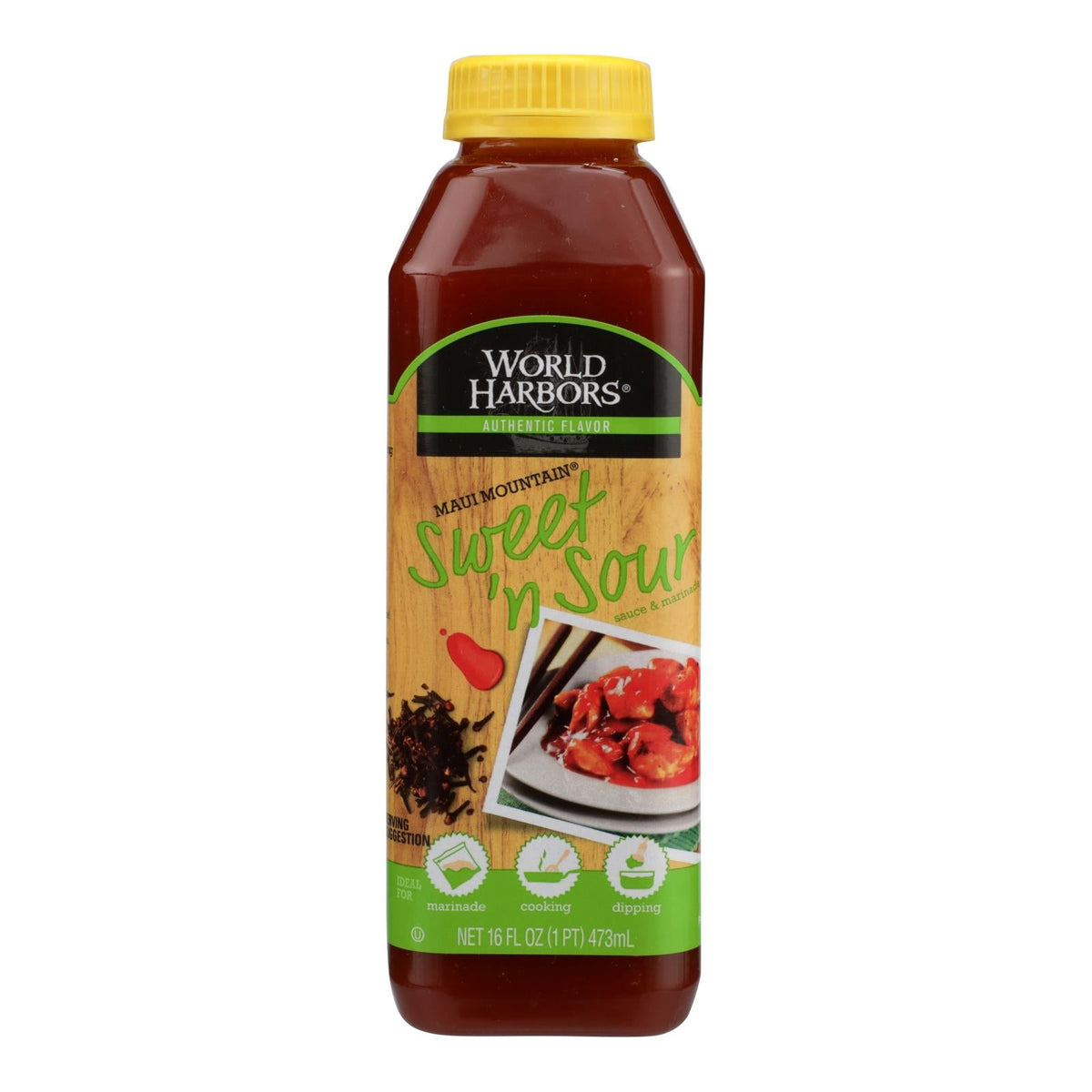 World Harbors Maui Mountain Hawaiian Style Sweet & Sour Sauce, 16 fl oz (Case of 6)