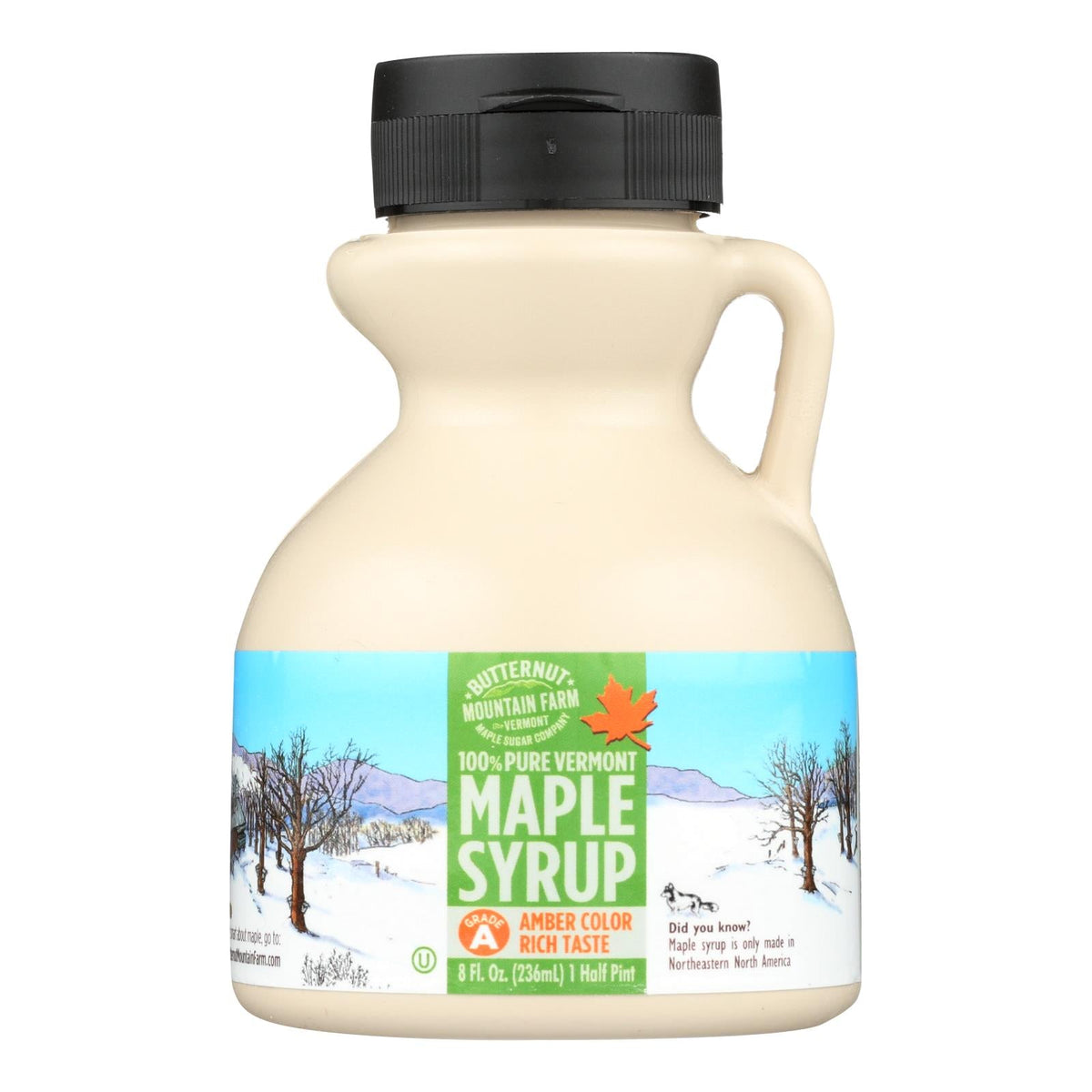 Butternut Mountain Farm Grade A Amber Maple Syrup, 8 fl oz (Case of 24)