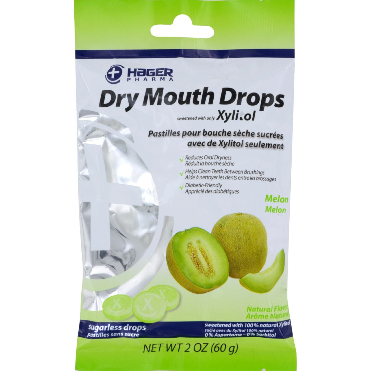 Hager Pharma Melon Dry Mouth Drops, 2 oz