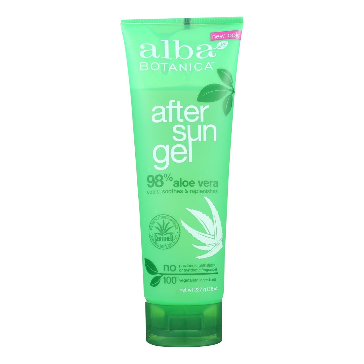 Alba Botanica After Sun Gel  - 98% Aloe, 8 Oz.