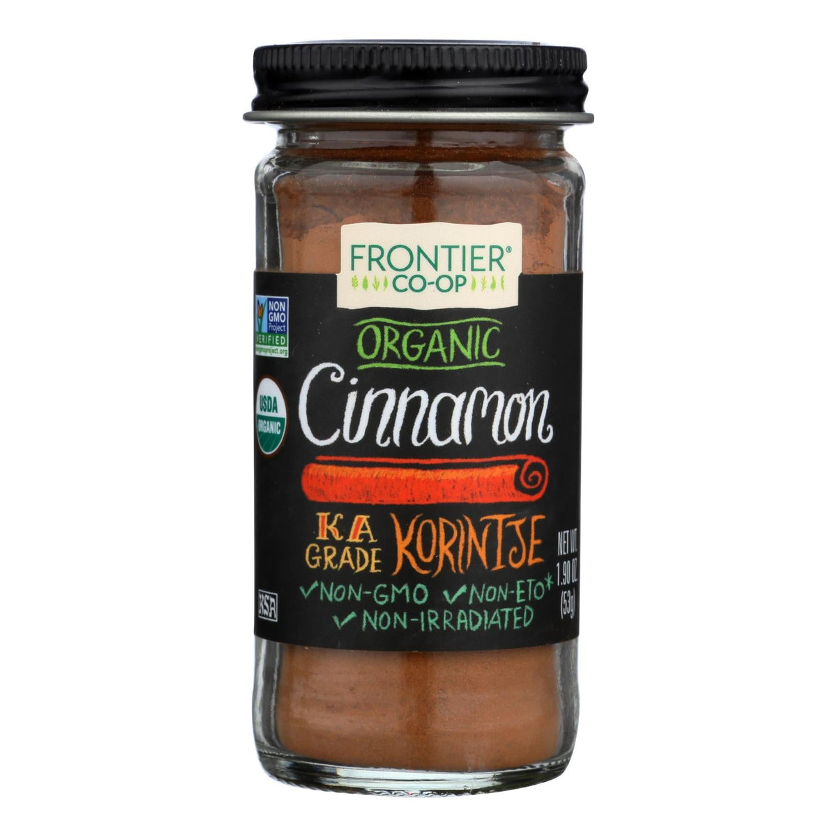 Frontier Co-op Organic Ground Cinnamon, A Grade 3% Oil, 1.9 oz
