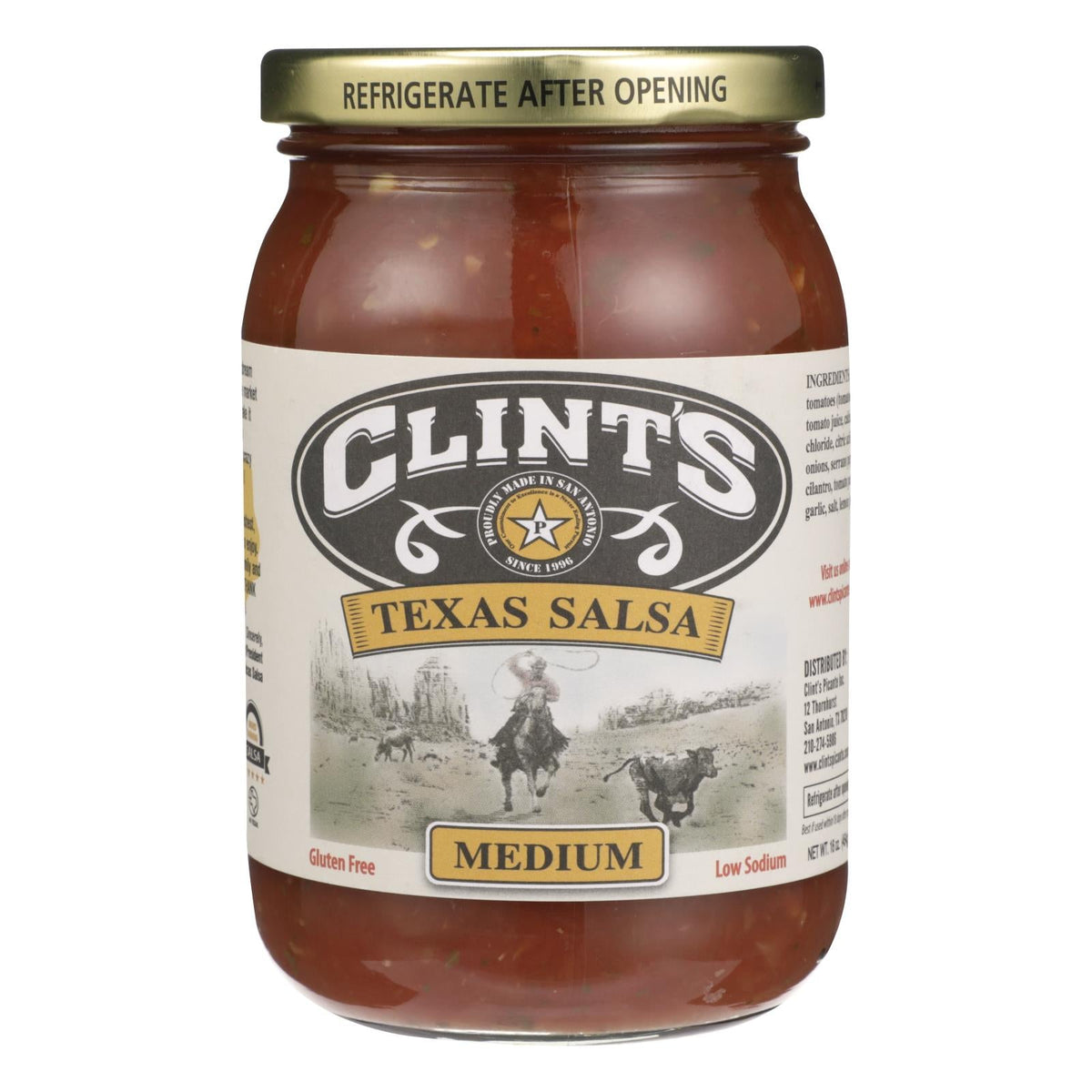 Clint's Medium Mexican Salsa, 16 oz (Case of 6)