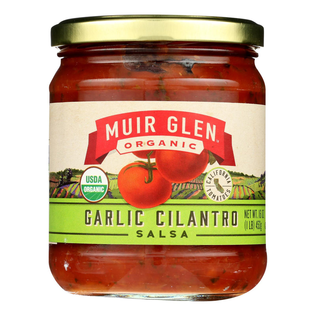 Muir Glen Medium Garlic Cilantro Salsa, 16 oz (Case of 12)