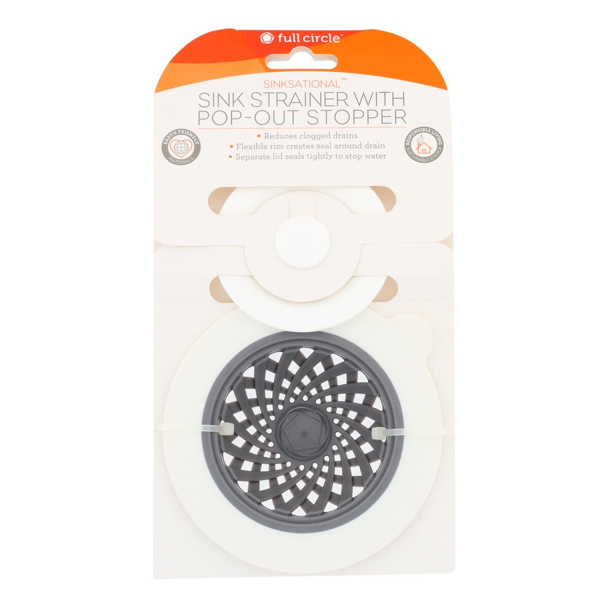 Full Circle Sinksational Sink Strainer, Gray/White (Case of 6)