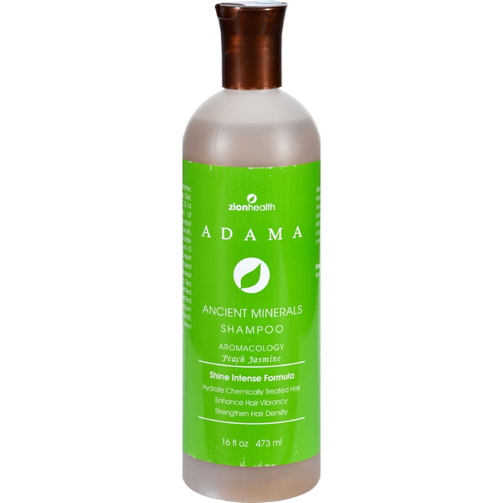 Zion Health Adama Clay Minerals Shampoo  - Peach Jasmine Scent, 16 Fl Oz.