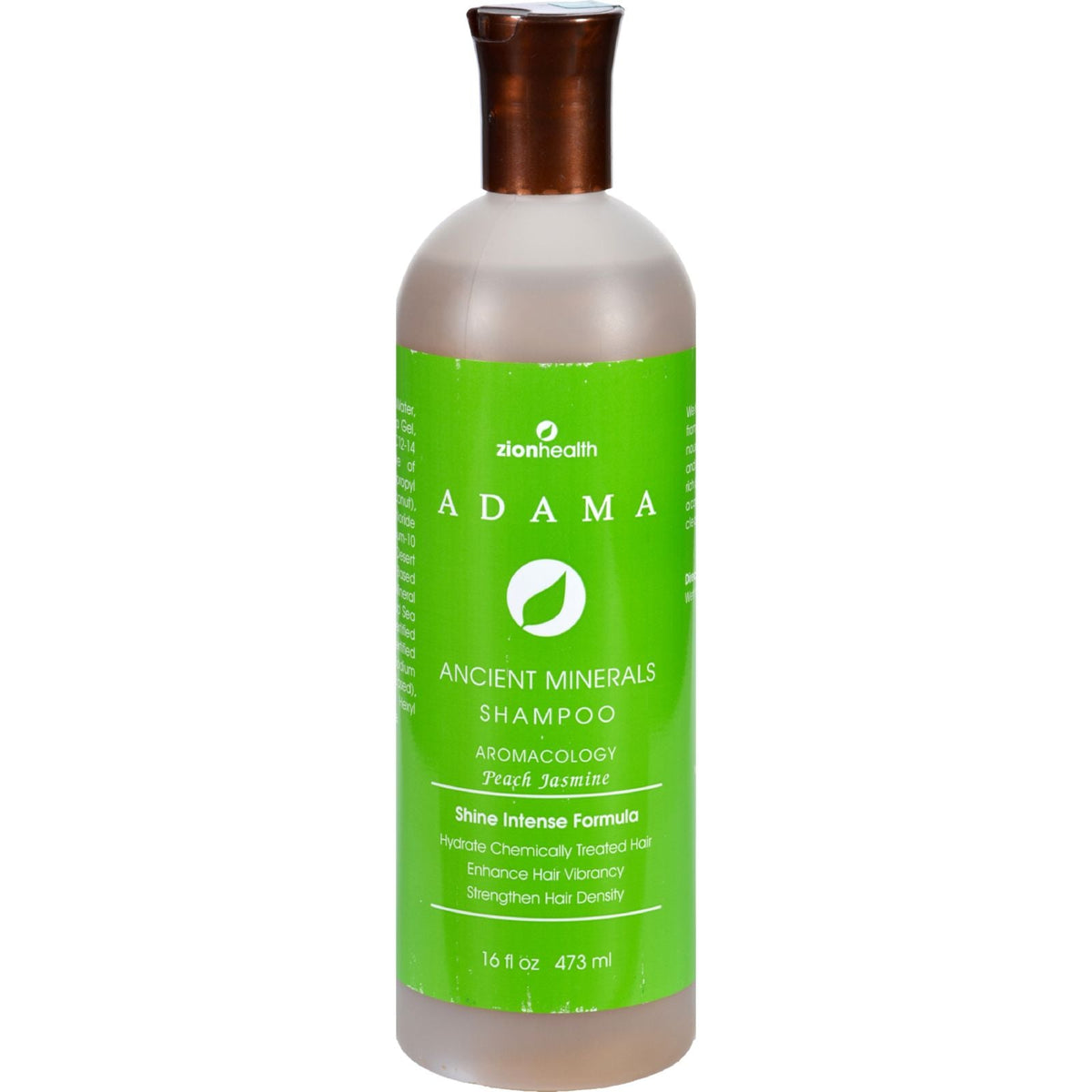 Zion Health Adama Clay Minerals Shampoo  - Peach Jasmine Scent, 16 Fl Oz.