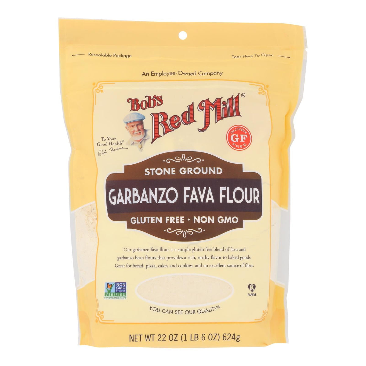 Bob's Red Mill Gluten Free Garbanzo & Fava Flour, 22 oz (Case of 4)