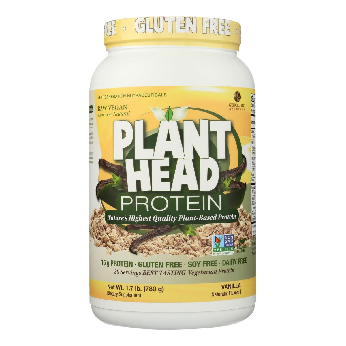 Genceutic Naturals Plant-Based Protein - Vanilla (Pack of 1.65 Lbs)