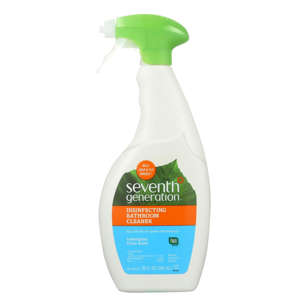 Seventh Generation Disinfecting Bathroom Cleaner (Pack of 8) - Lemongrass Thyme - 26 Fl Oz.