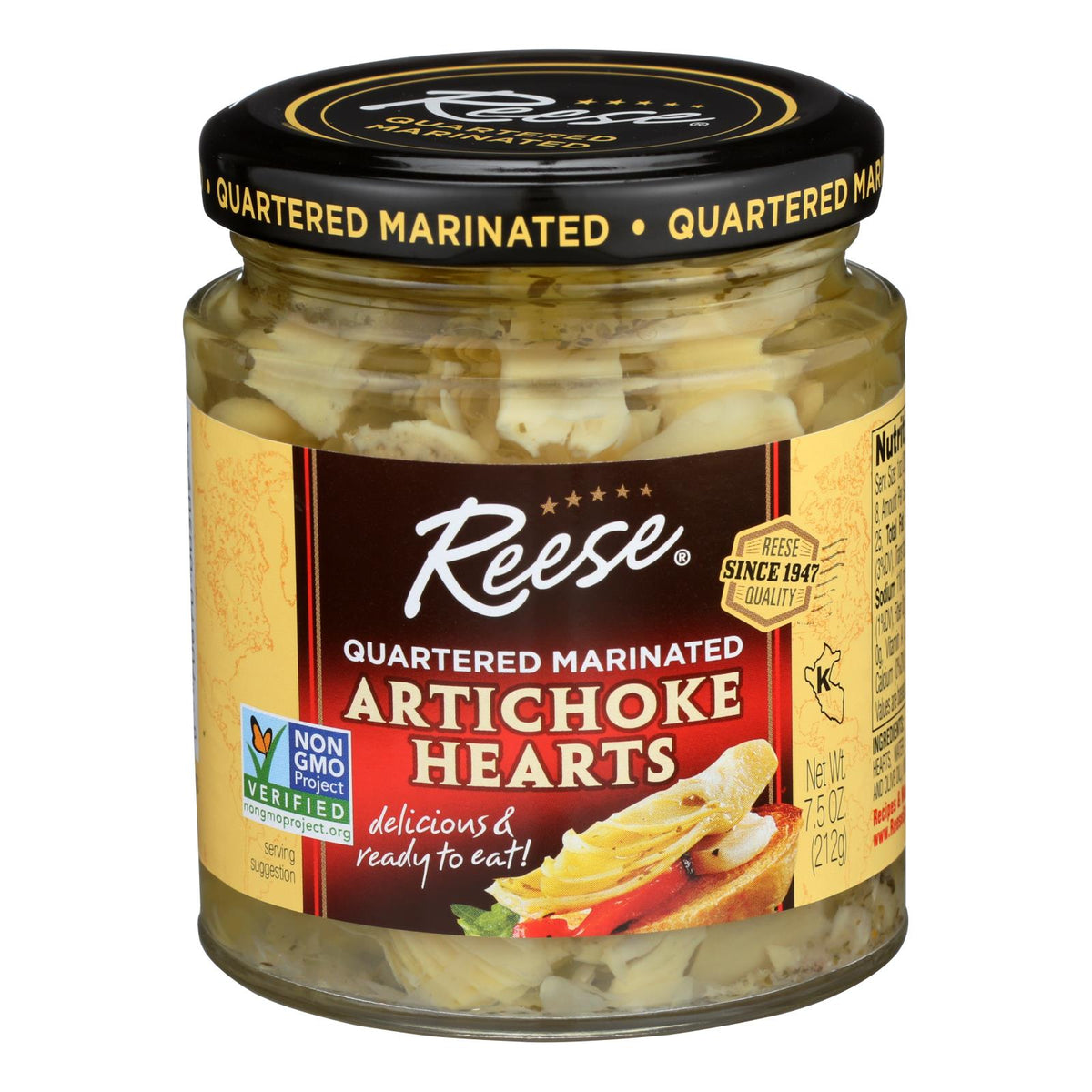 Reese Quartered Marinated Artichoke Hearts, 7.5 oz (Case of 12)