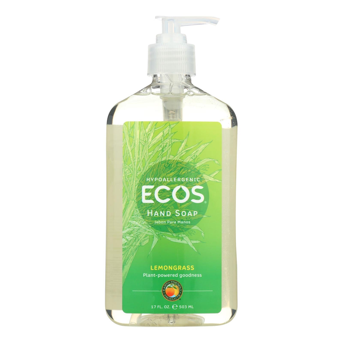 Earth Friendly Hand Soap, Lemongrass, 17 fl oz (Case of 6)
