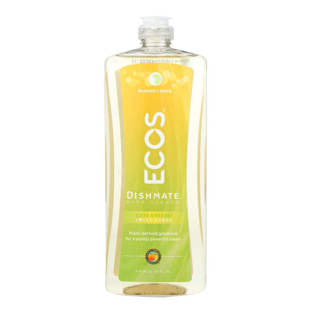 Earth Friendly Products Dishmate Bamboo Lemon Liquid Dish Soap, 25 fl oz (Case of 6)