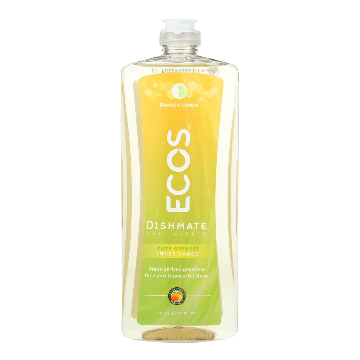 Earth Friendly Products Dishmate Bamboo Lemon Liquid Dish Soap, 25 fl oz (Case of 6)