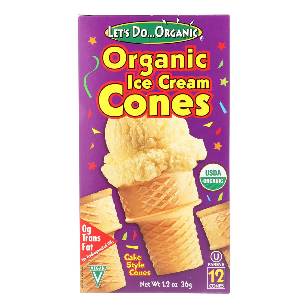 Let's Do Organic Ice Cream Cones (Pack of 12) - 1.2 Oz.