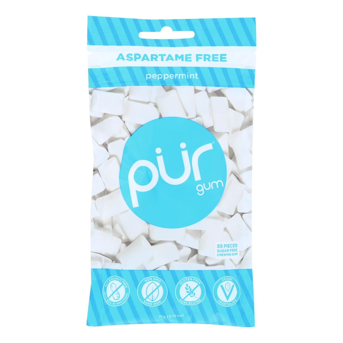 PUR Peppermint Gum, 2.72 oz (Case of 12)