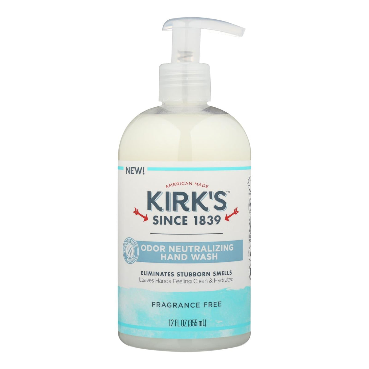 Kirk's Fragrance Free Hand Soap, 12 fl oz