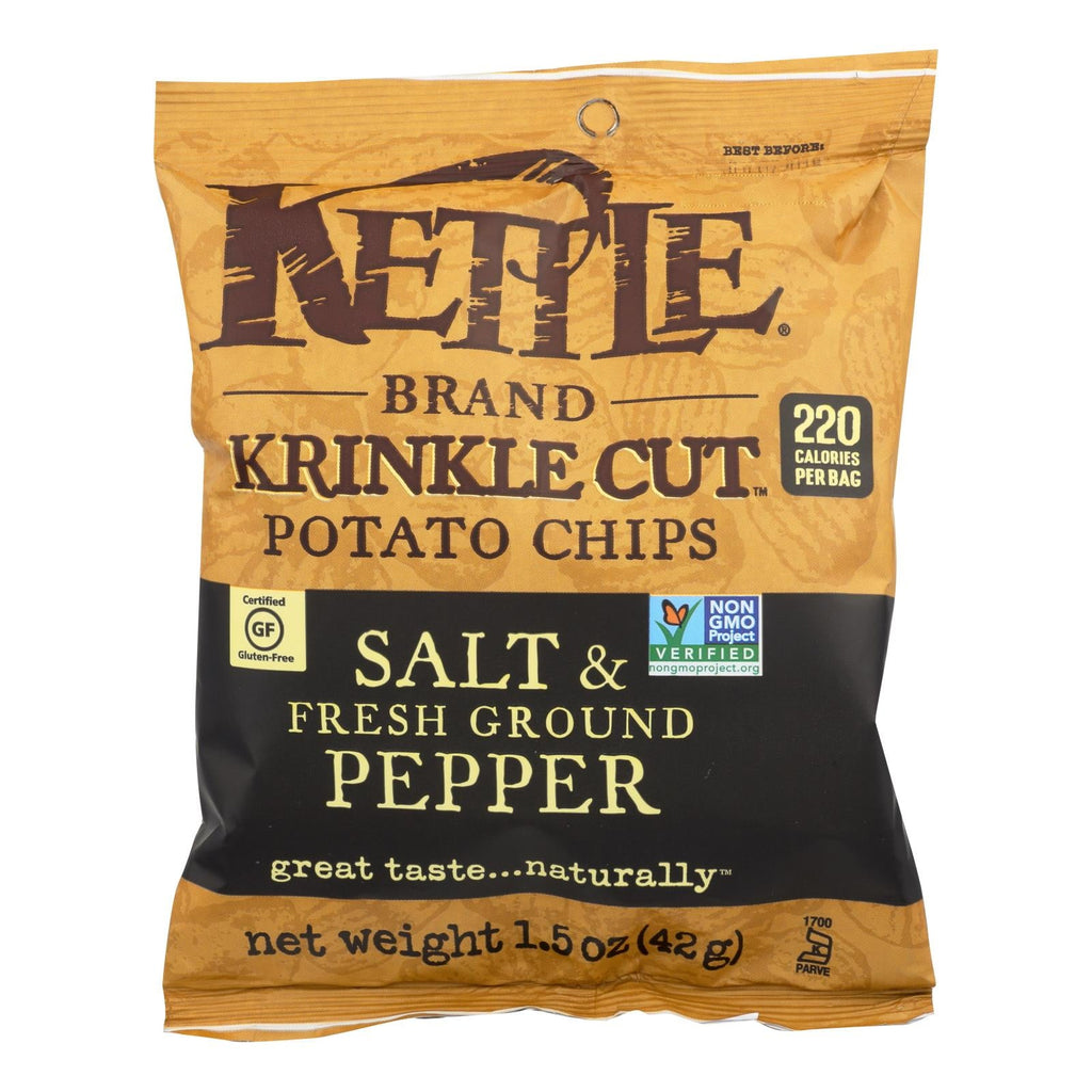 Kettle Brand Sea Salt and Crushed Black Pepper Potato Chips, 1.5 oz (Case of 24)