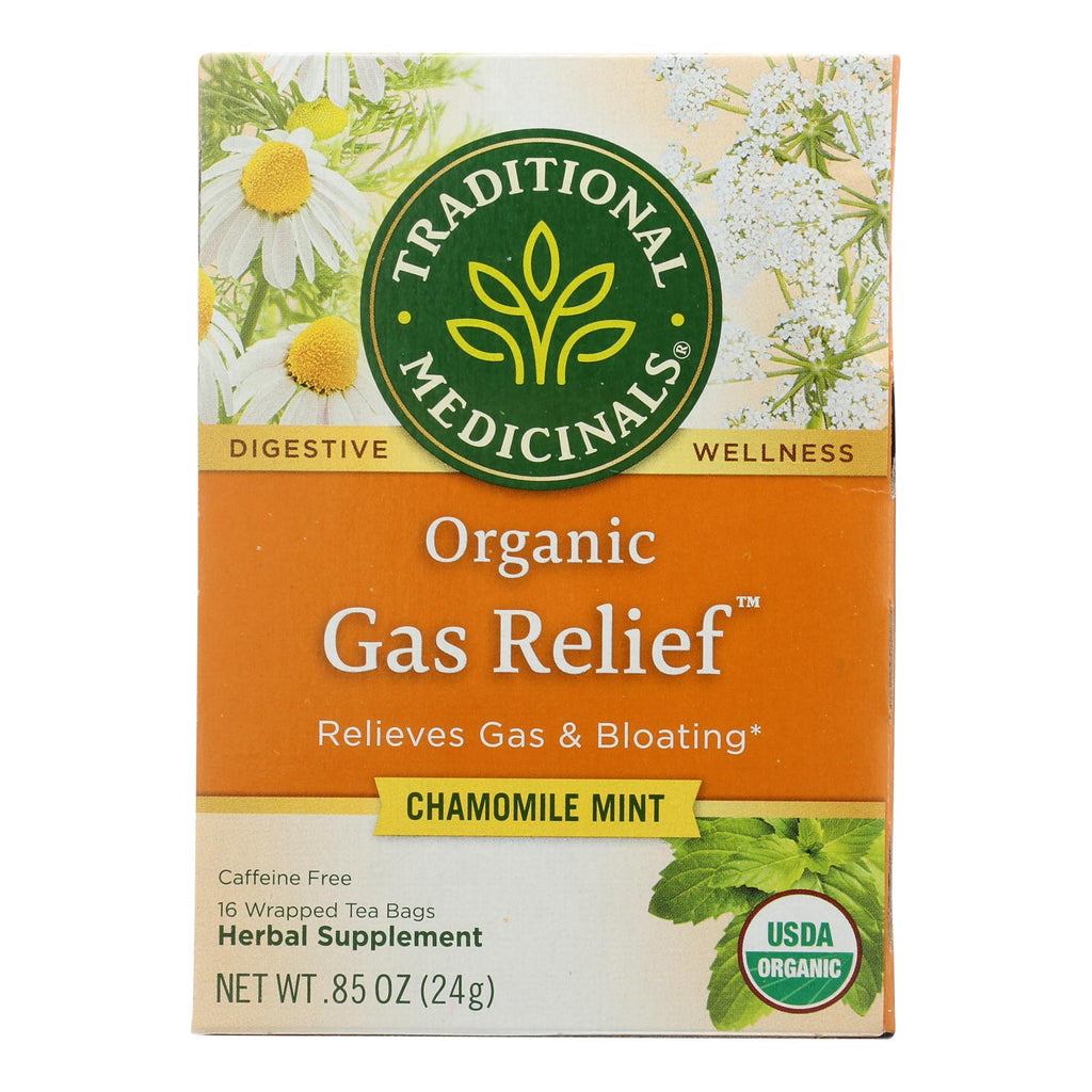 Traditional Medicinals Organic Gas Relief Tea, 16 Tea Bags (Case of 6)