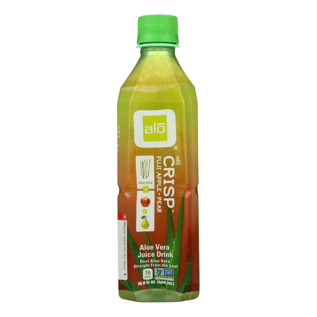 ALO Original Crisp Aloe Vera Juice Drink, Fuji Apple & Pear, 16.9 fl oz (Case of 12)
