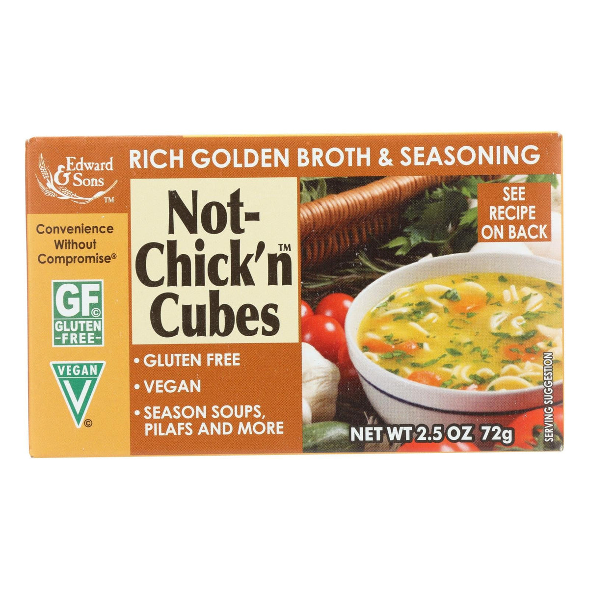 Edward & Sons Not-Chick'n Natural Bouillon Cubes, 2.5 oz (Case of 12)