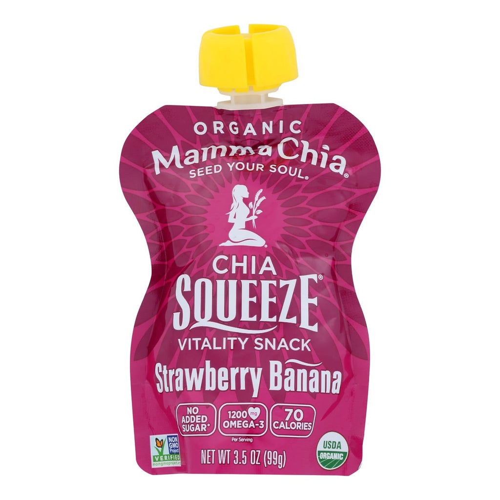 Mamma Chia Strawberry Banana Squeeze Vitality Snack, 3.5 oz (Case of 16)