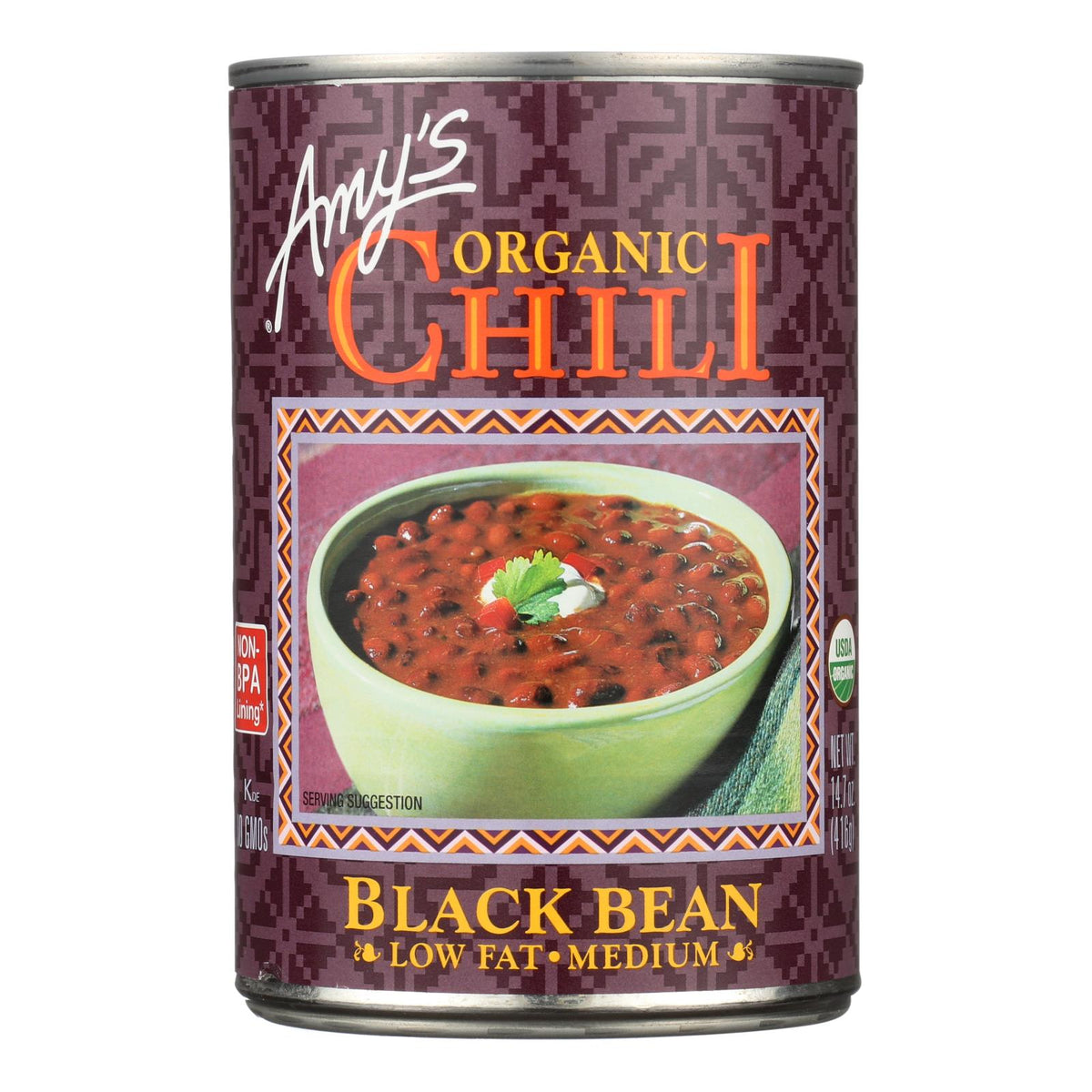 Amy's Organic Medium Black Bean Chili, 14.7 oz (Case of 12)