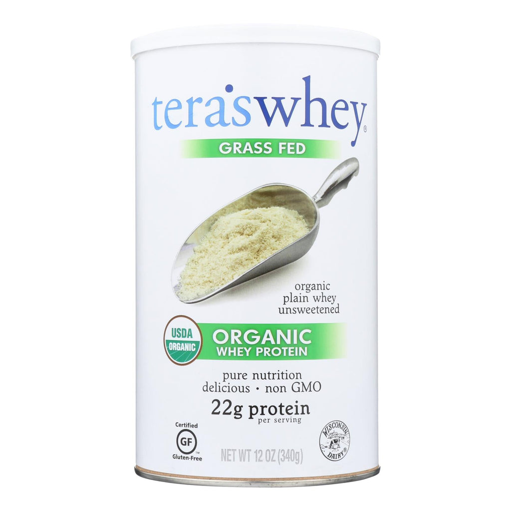 Organic Plain Unsweetened Teras Whey Protein Powder (Pack of 12 Oz.)