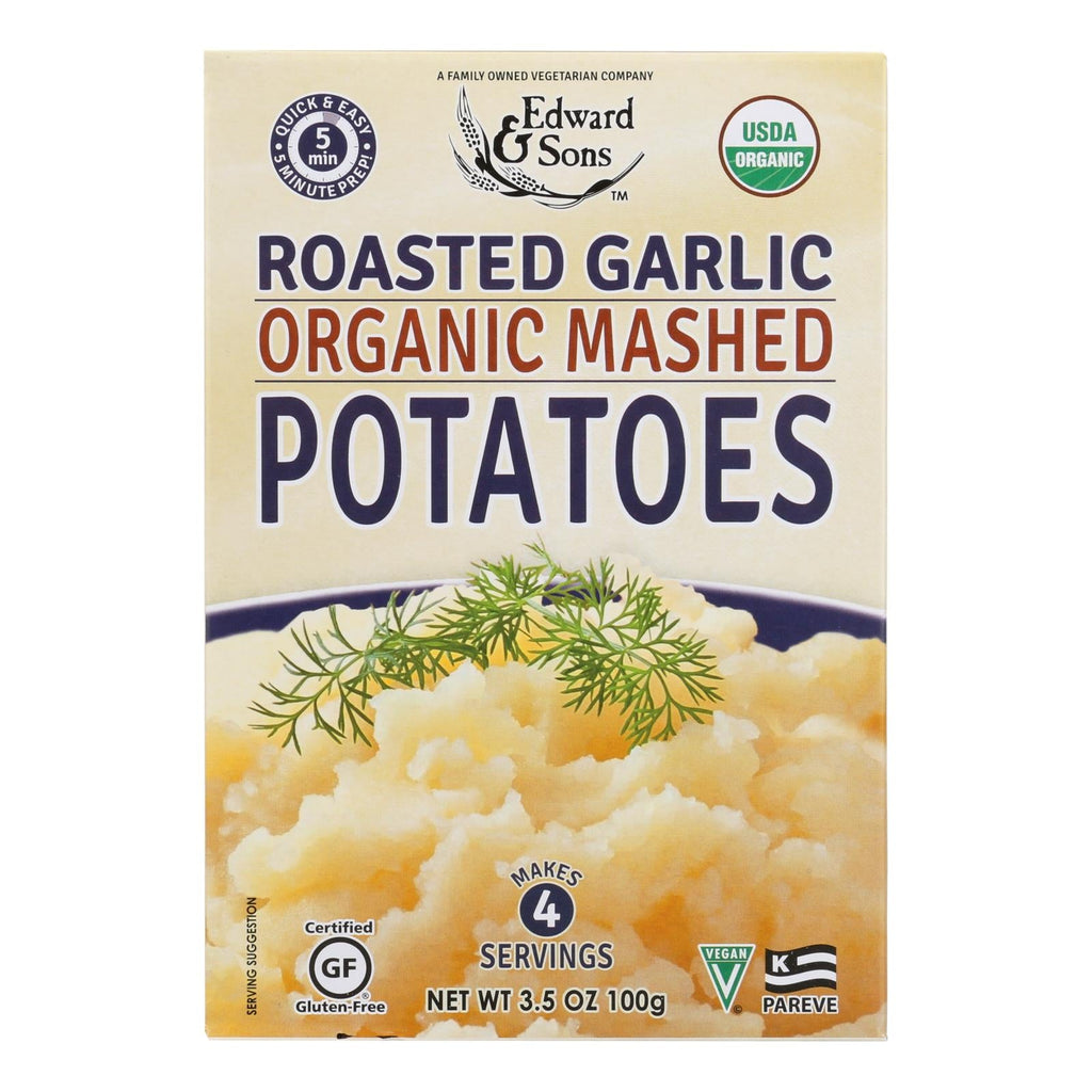 Edward & Sons Organic Roasted Garlic Mashed Potatoes, 3.5 oz (Case of 6)