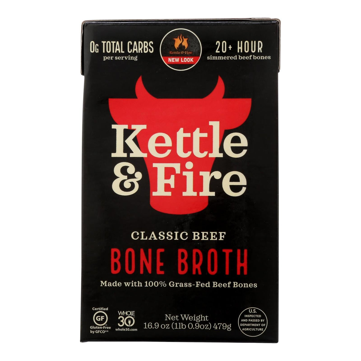 Kettle & Fire Beef Bone Broth, 16.9 oz (Case of 6)