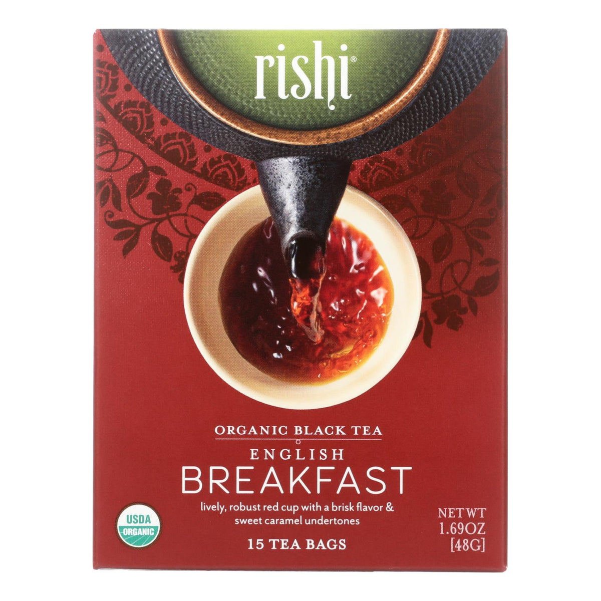 Rishi Organic English Breakfast Tea, 15 ct (Case of 6)