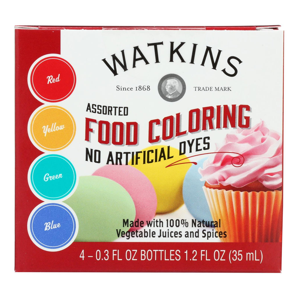 Watkins Assorted Food Coloring, 4 ct (Case of 6)