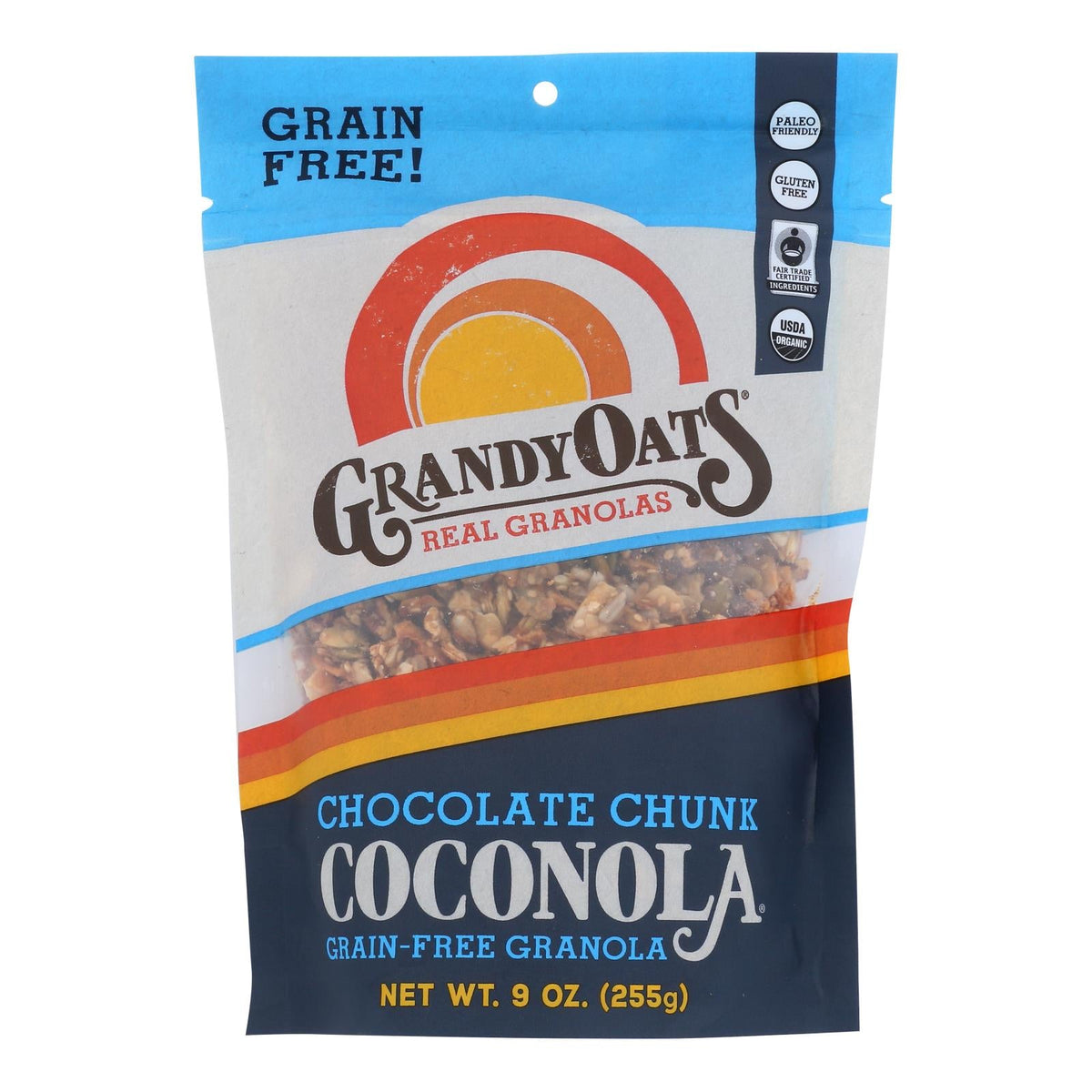 Organic Chocolate Chunk Coconola Granola (Pack of 6 - 9 Oz.) by Grandy Oats