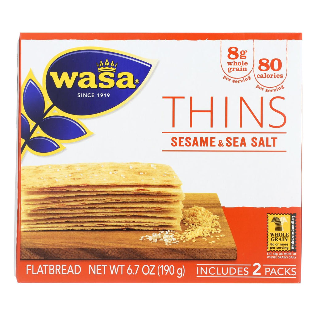 Wasa Sesame & Sea Salt Flatbread Thins (Pack of 10 - 6.7 Oz.)