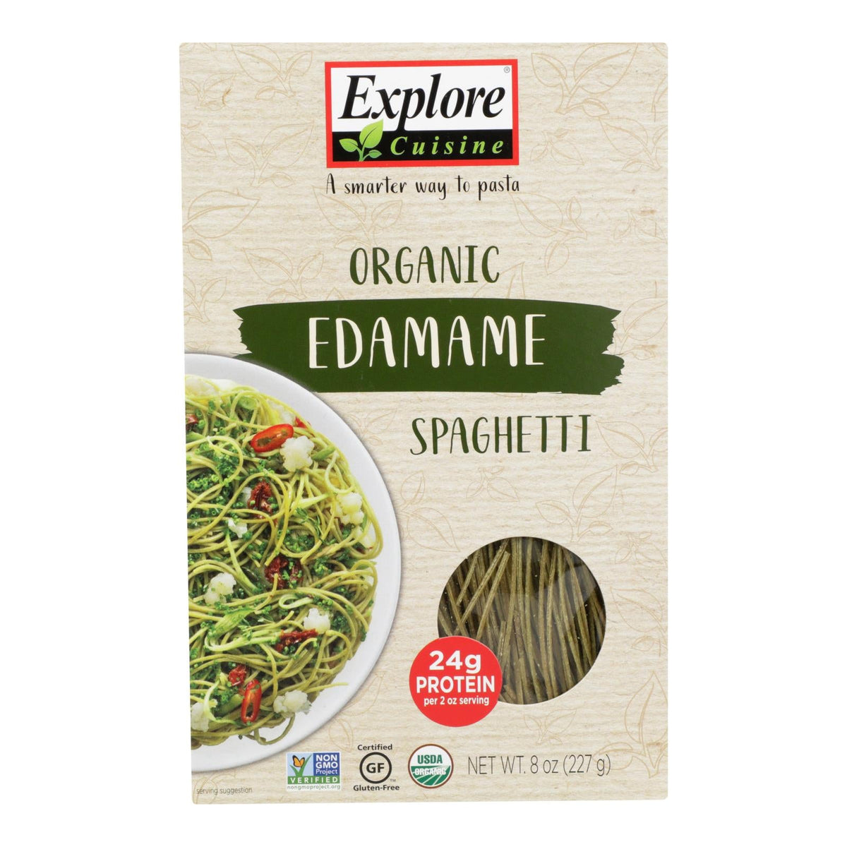 Organic Edamame Spaghetti (Pack of 6 - 8 Oz.) by Explore Cuisine