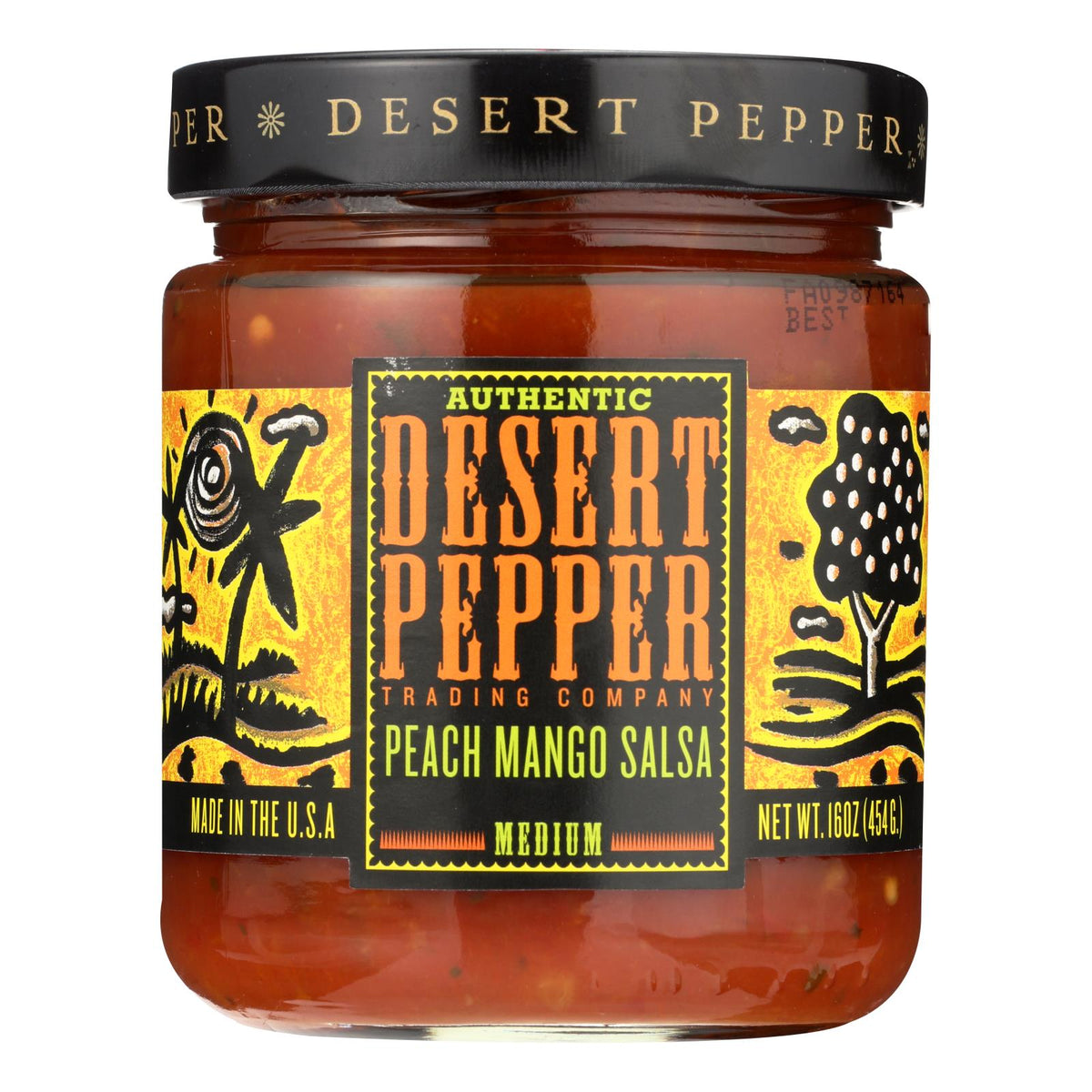 Desert Pepper Trading Medium Hot Peach Mango Salsa (Pack of 6 - 16 Oz.)