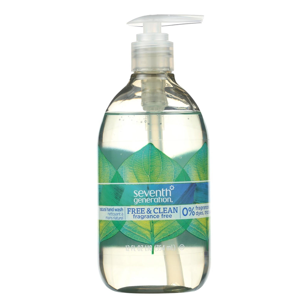 Seventh Generation Hand Wash, Free & Clean Unscented, 12 fl oz (Case of 12)