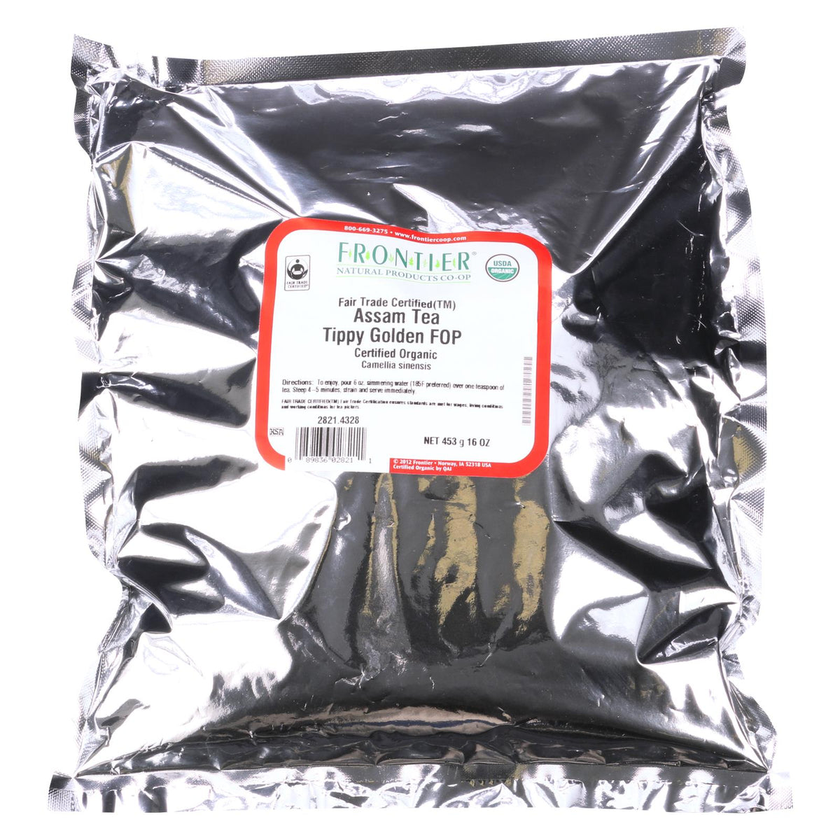 Frontier Co-op Organic Fair Trade Assam Black Tea, Flowery Orange Pekoe Grade, 1 lb Bulk