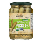 Woodstock Organic Kosher Dill Pickle Spears, 24 fl oz (Case of 6)